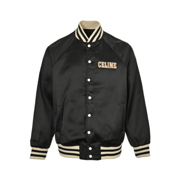 Celine 24Fw Teddy letter print baseball jacket