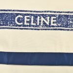 Celine 23Fw embroidered slogan vintage trench coat