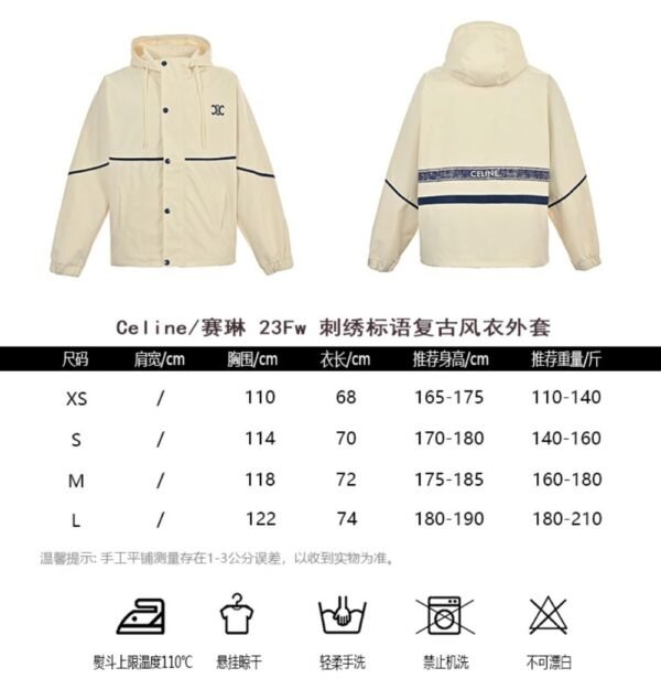Celine 23Fw embroidered slogan vintage trench coat
