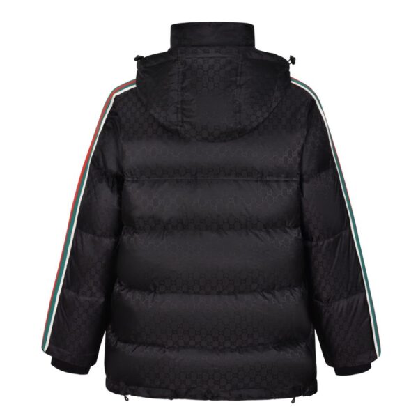 Gucci 23ss Red and green ribbon full print down jacket