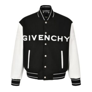 Givenchy  21FW Leather Slogan Baseball Jacket