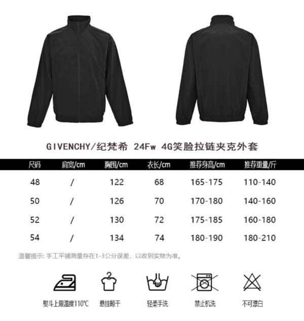 Givenchy 24Fw 4G Smiley Face Zipper Jacket