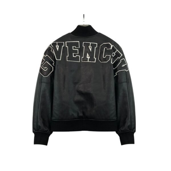 Givenchy 22FW Leather Embroidery Baseball Jacket