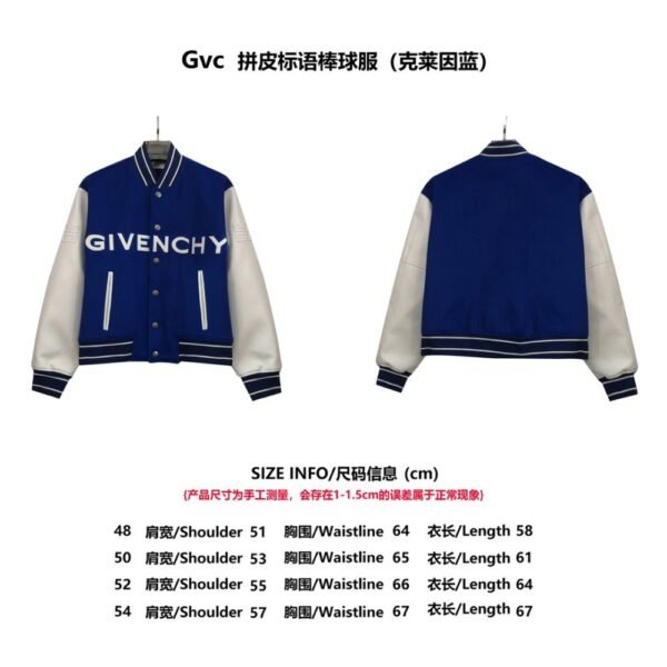 Givenchy 21FW Leather Slogan Baseball Jacket