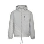 Fendi 24Fw Nylon and cotton hooded jacket with oblique stitching