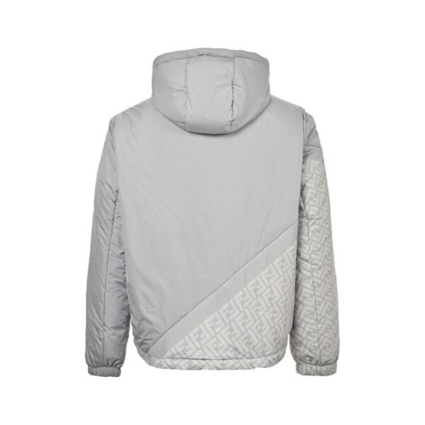Fendi 24Fw Nylon and cotton hooded jacket with oblique stitching