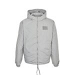 Fendi 24Fw Nylon and cotton hooded jacket with oblique stitching