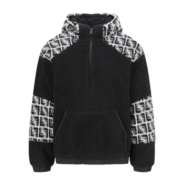 Fendi Half-zip color-block lambswool jacket