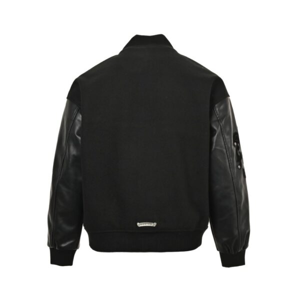 Chrome hearts Cross-patterned leather bomber jacket