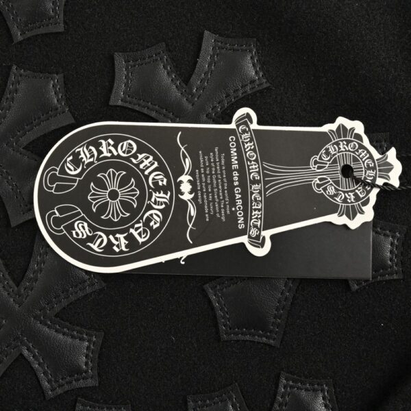Chrome hearts Cross-patterned leather bomber jacket