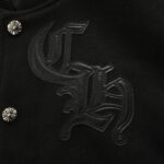 Chrome hearts Cross-patterned leather bomber jacket