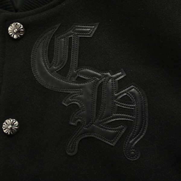 Chrome hearts Cross-patterned leather bomber jacket