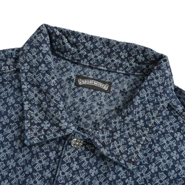 Chrome hearts Logo patchwork leather denim jacket