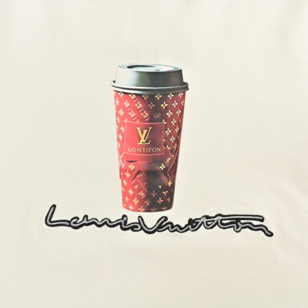 Louis Vuitton Cup Print Embroidered Long Sleeve T-Shirt