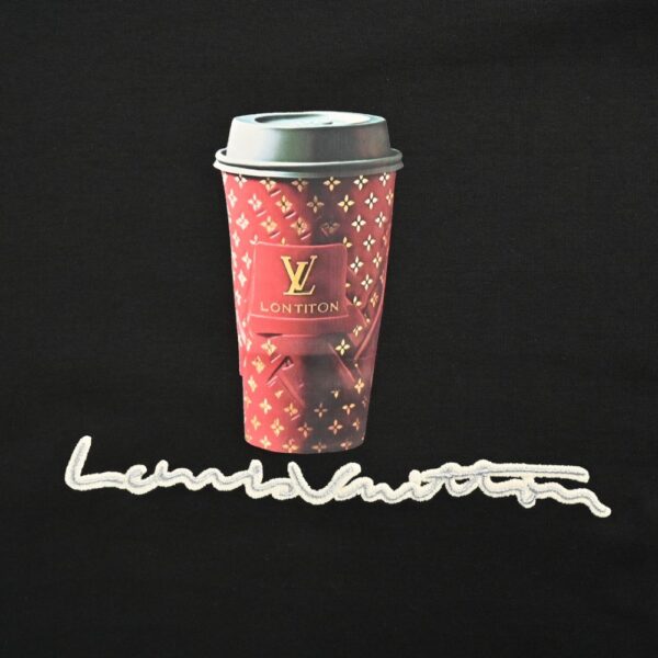 Louis Vuitton Cup Print Embroidered Long Sleeve T-Shirt