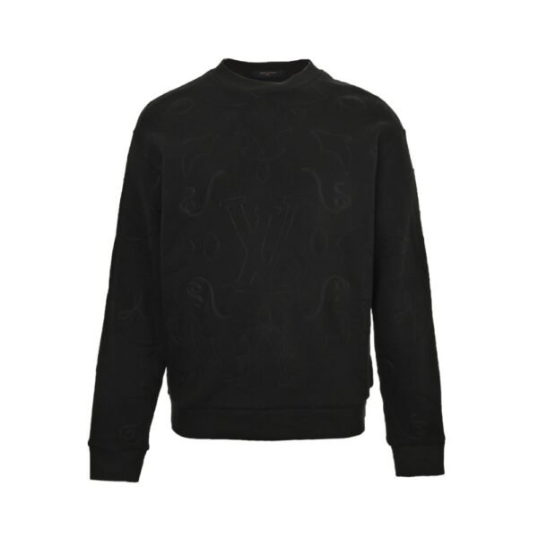 Louis Vuitton 24Fw all over print monogram flocking print sweatshirt