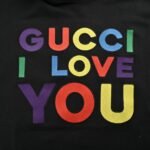 Gucci 24Fw Full-color logo lettering embroidered hoodie