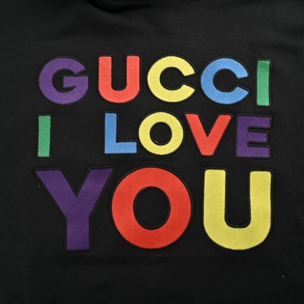 Gucci 24Fw Full-color logo lettering embroidered hoodie