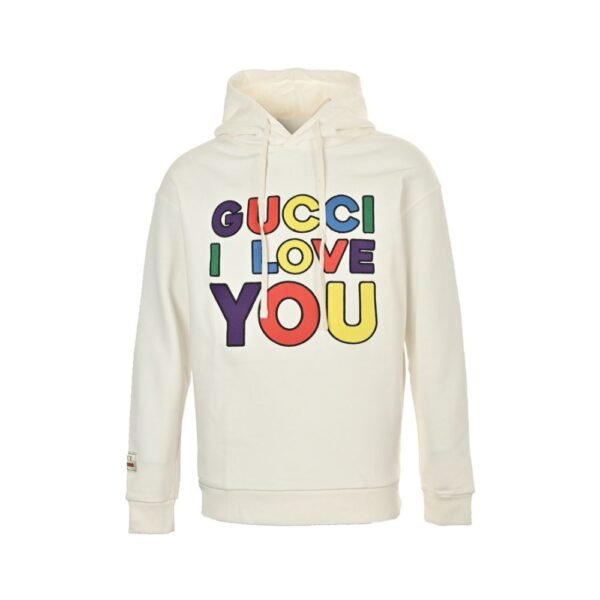 Gucci 24Fw Full-color logo lettering embroidered hoodie
