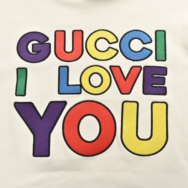 Gucci 24Fw Full-color logo lettering embroidered hoodie