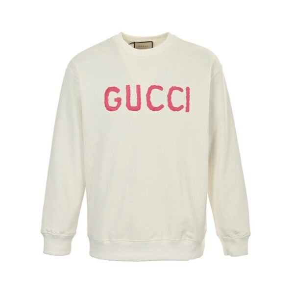 Gucci 24Fw Pink Letter Embroidered Sweatshirt