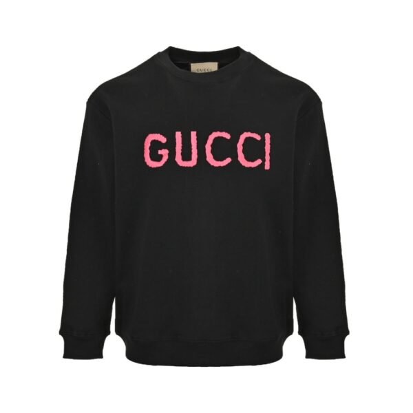 Gucci 24Fw Pink Letter Embroidered Sweatshirt