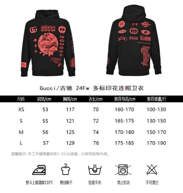 Gucci 24Fw Multi-label Printed Hoodie
