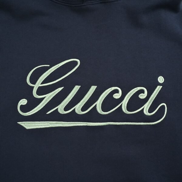 Gucci Cursive embroidered lettering hoodie