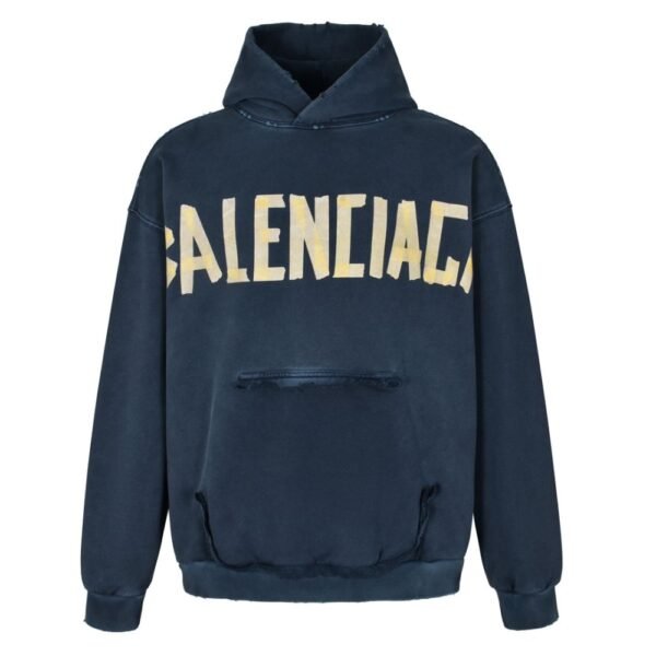 Balenciaga 24Fw Masking tape distressed hoodie