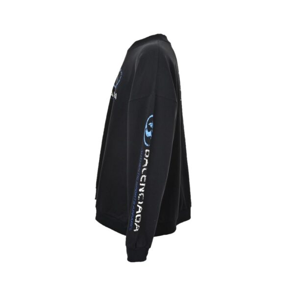 Balenciaga 24Fw Distressed washed surf print sweatshirt