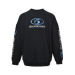 Balenciaga 24Fw Distressed washed surf print sweatshirt