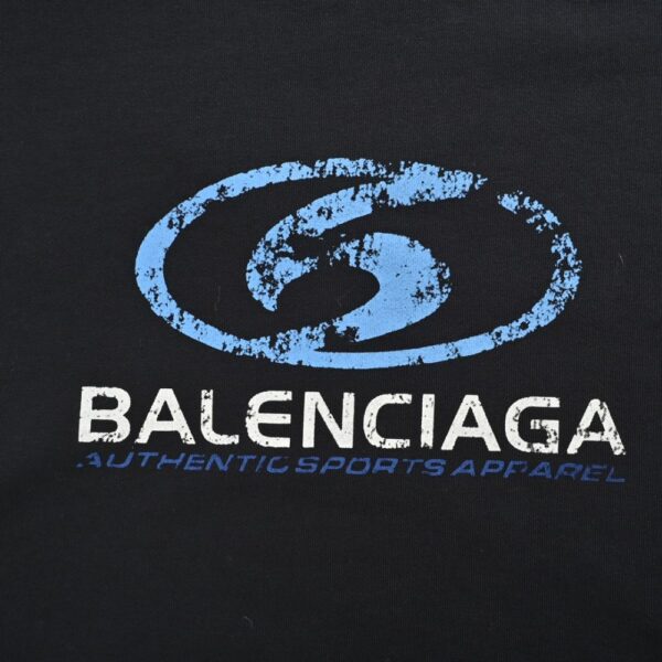 Balenciaga 24Fw Distressed washed surf print sweatshirt