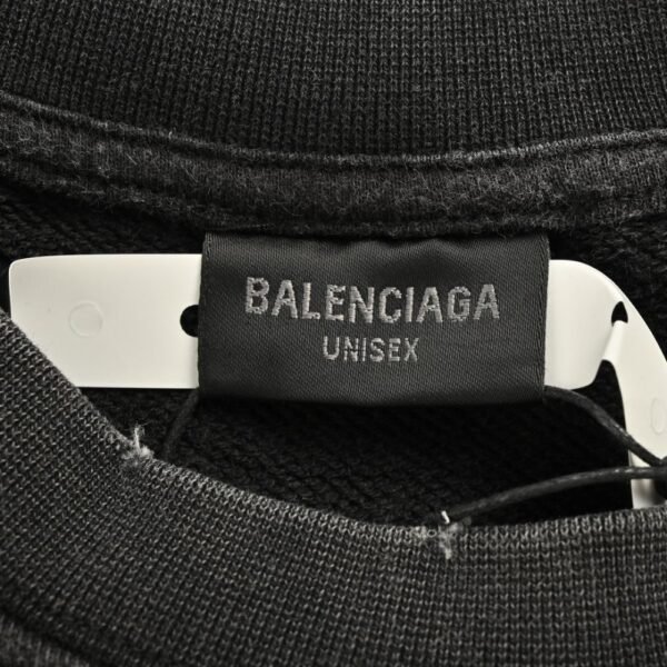 Balenciaga 24Fw Double B Letter Print Washed Sweatshirt