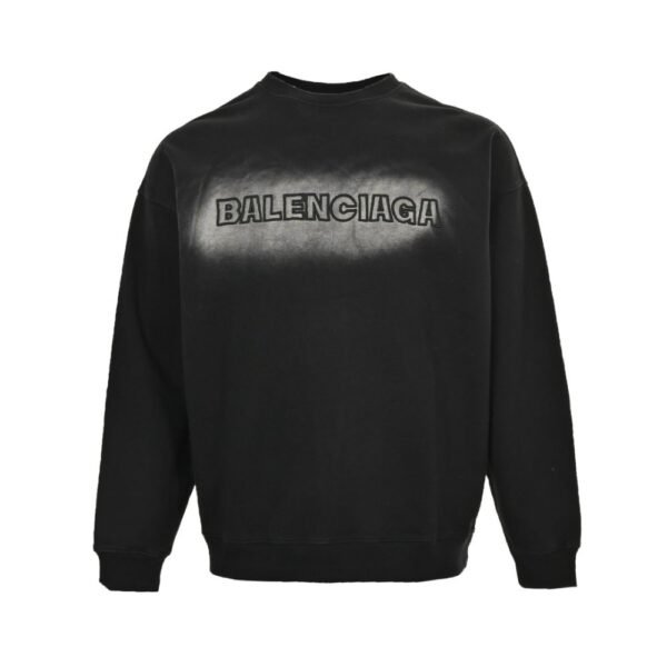 Balenciaga 24FW Washed and distressed baby embroidered sweatshirt