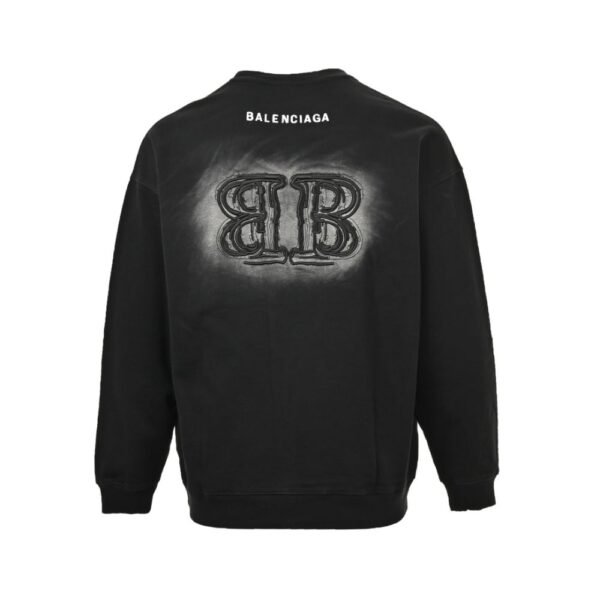 Balenciaga 24FW Washed and distressed baby embroidered sweatshirt