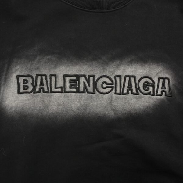 Balenciaga 24FW Washed and distressed baby embroidered sweatshirt