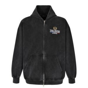 Balenciaga 24FW Paris embroidered zip-up hoodie