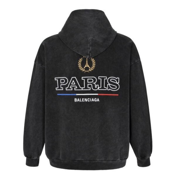 Balenciaga 24FW Paris embroidered zip-up hoodie