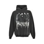Balenciaga Tower Print Washed Hoodie