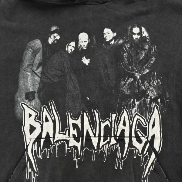 Balenciaga Tower Print Washed Hoodie