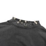 Balenciaga 23Fw collar buckle rivet pierced sweatshirt