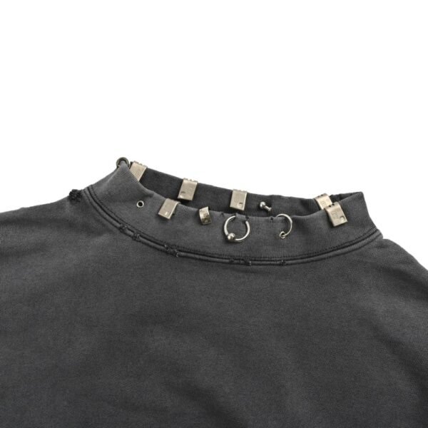 Balenciaga 23Fw collar buckle rivet pierced sweatshirt