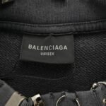 Balenciaga 23Fw collar buckle rivet pierced sweatshirt