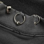 Balenciaga 23Fw collar buckle rivet pierced sweatshirt