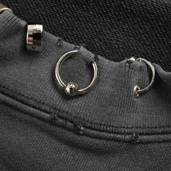 Balenciaga 23Fw collar buckle rivet pierced sweatshirt