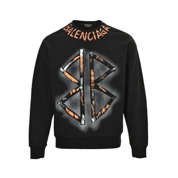 Balenciaga Hand-painted double B print sweatshirt