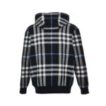 Burberry 24Fw Blue Check Knit Hoodie