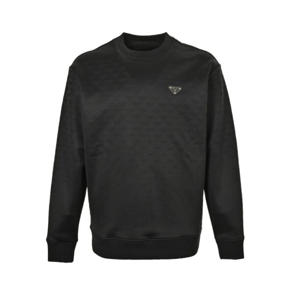Prada 24Fw Dark Jacquard Triangle Logo Sweatshirt