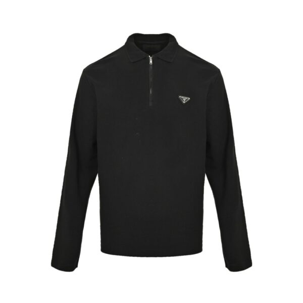 Prada 24Fw Triangle logo long-sleeved polo shirt