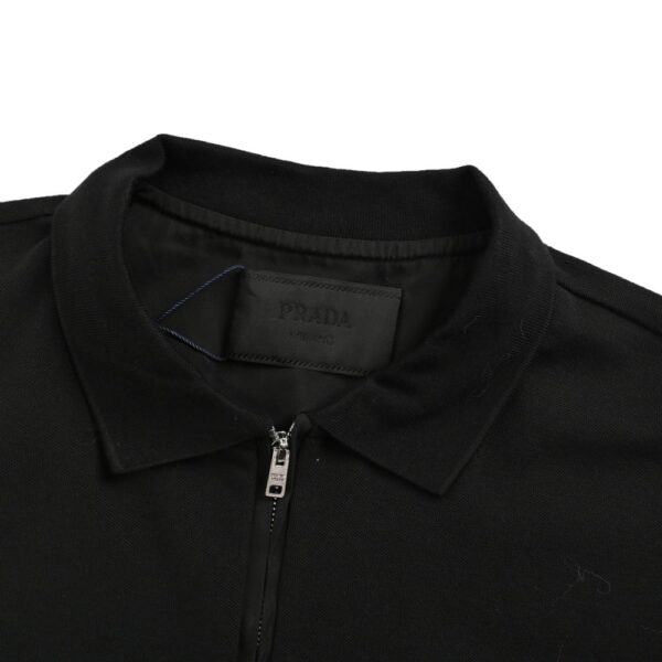 Prada 24Fw Triangle logo long-sleeved polo shirt